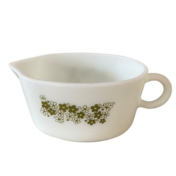 Vtg PYREX Corning Spring Blossom Milk Glass Gravy Boat Under plate Sauce Server - Picture 14 of 16